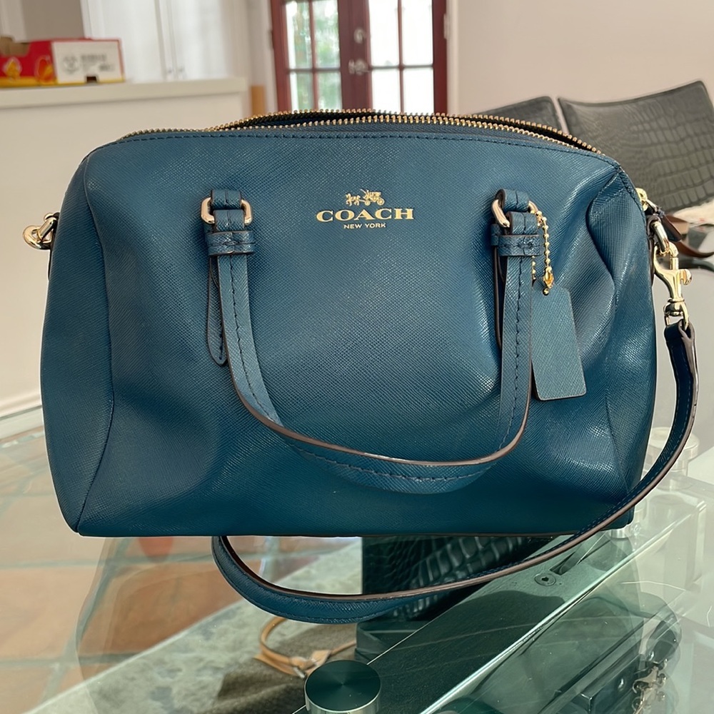 Blue Coach crossbody purse